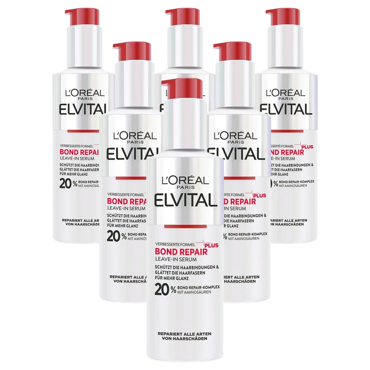 L'Oréal Paris Elvital Bond Repair Plus Leave-In Serum 6 x 150 ml - Voordeelverpakking