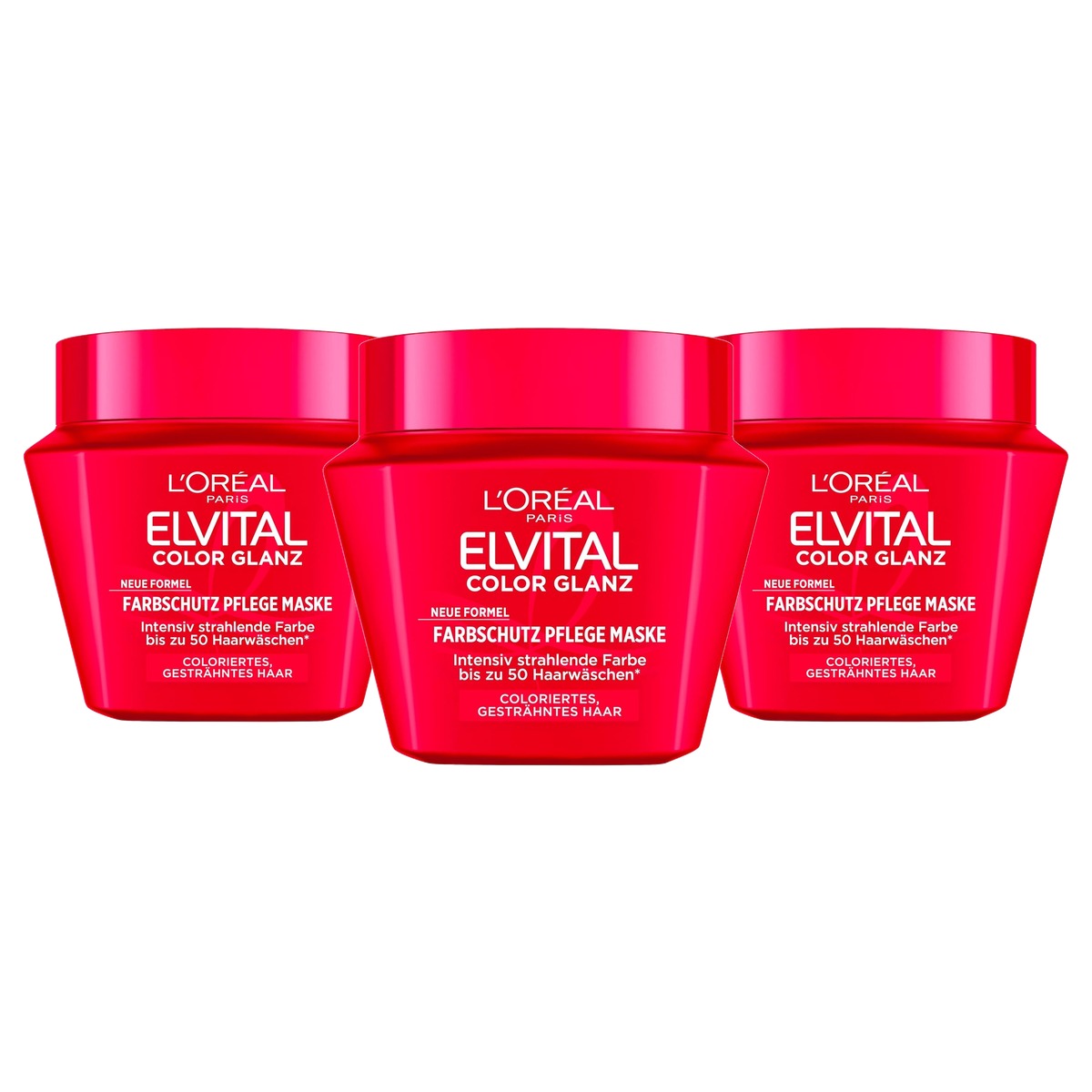 L'Oréal Paris Elvital Color-Glanz masker 3 x 300 ml - Voordeelverpakking