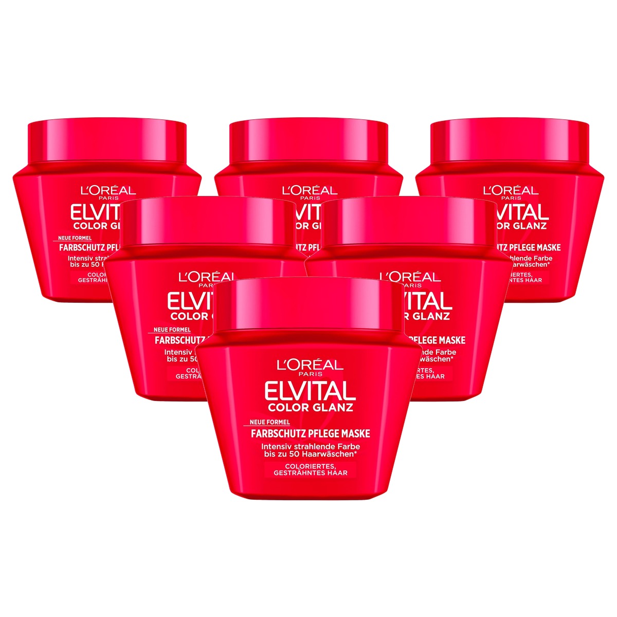 L'Oréal Paris Elvital Color-Glanz masker 6 x 300 ml - Voordeelverpakking
