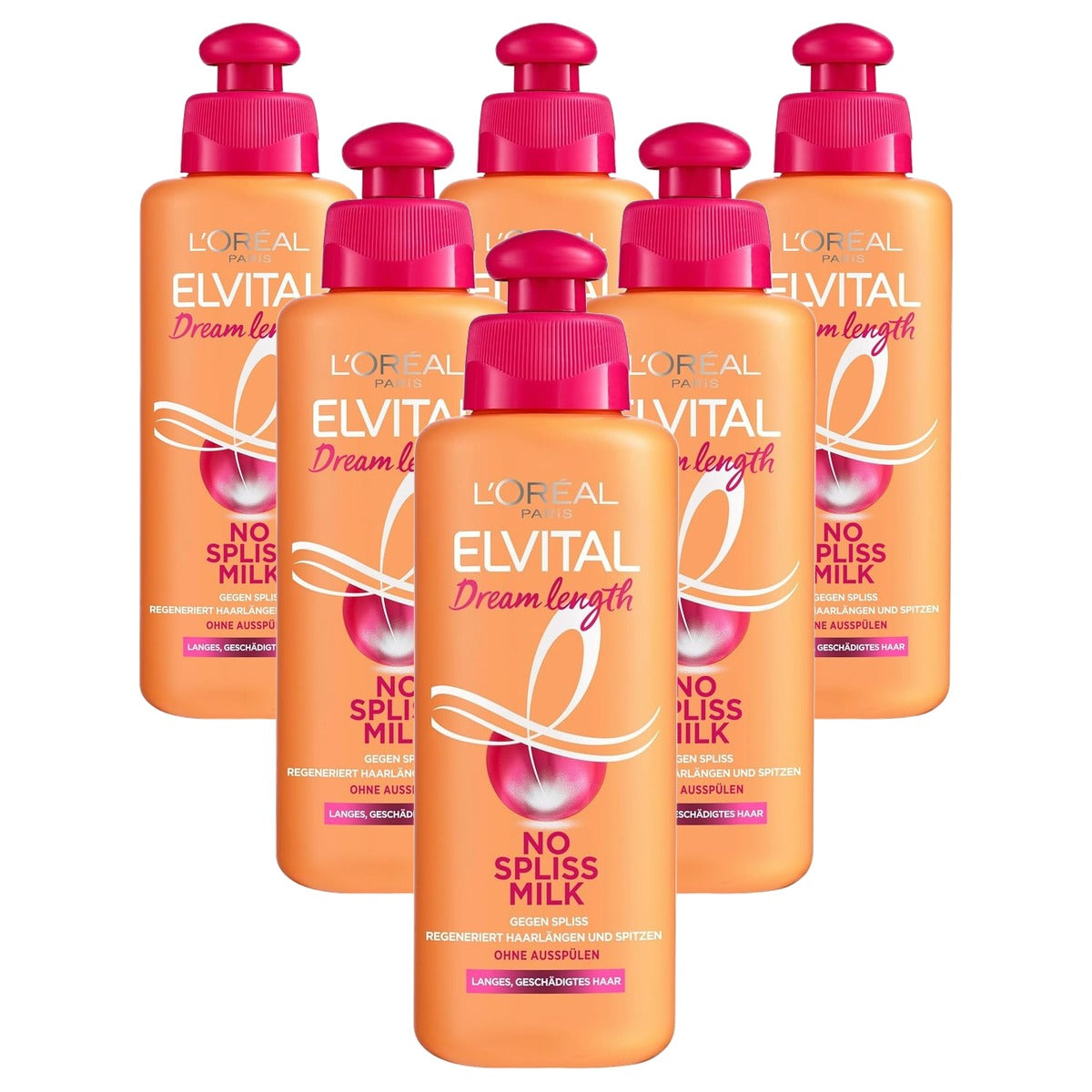L'Oréal Paris Elvital Dream Length No Spliss Melk 6 x 200 ml - Voordeelverpakking