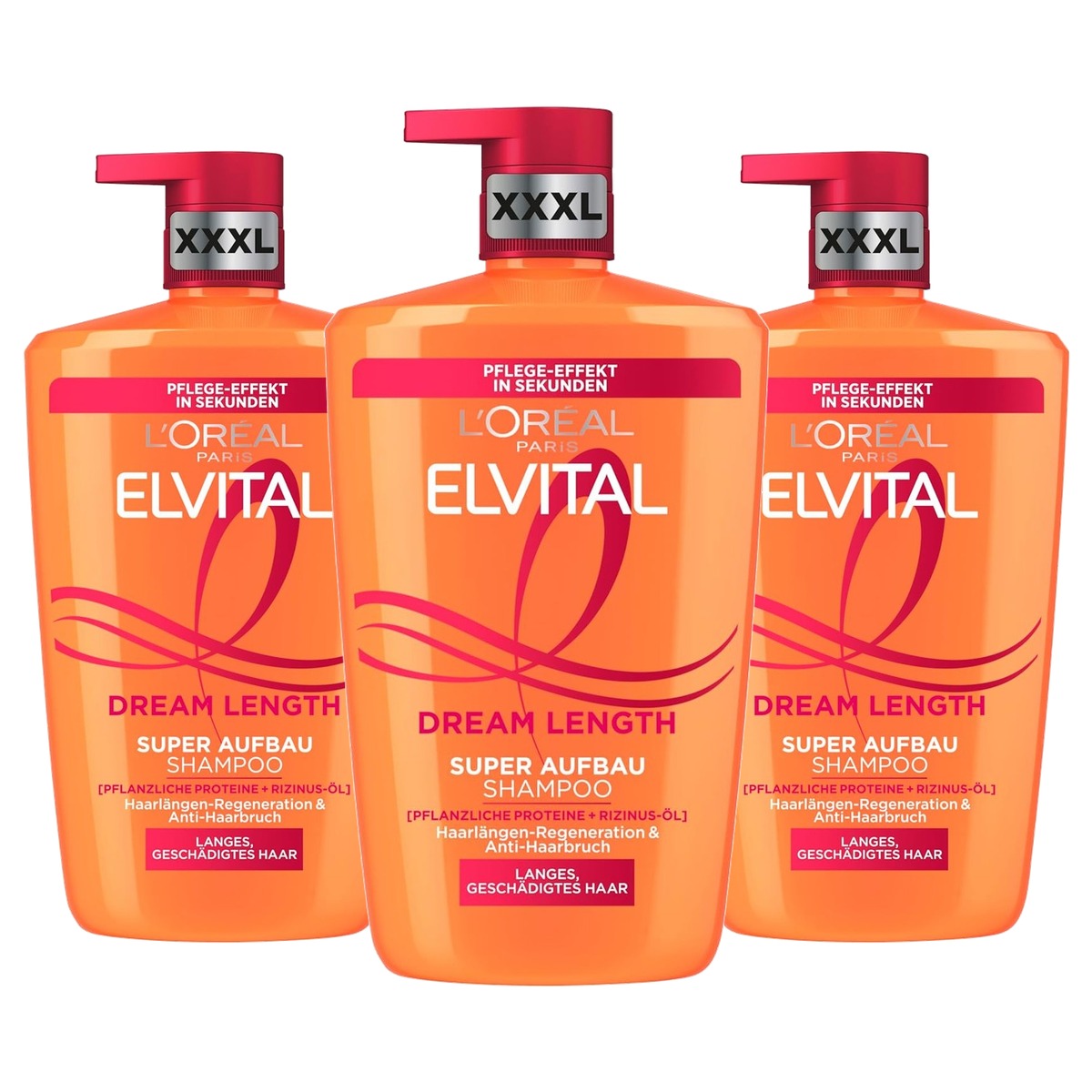 L'Oréal Paris Elvital Dream Length Shampoo 3 x 1000 ml - Voordeelverpakking