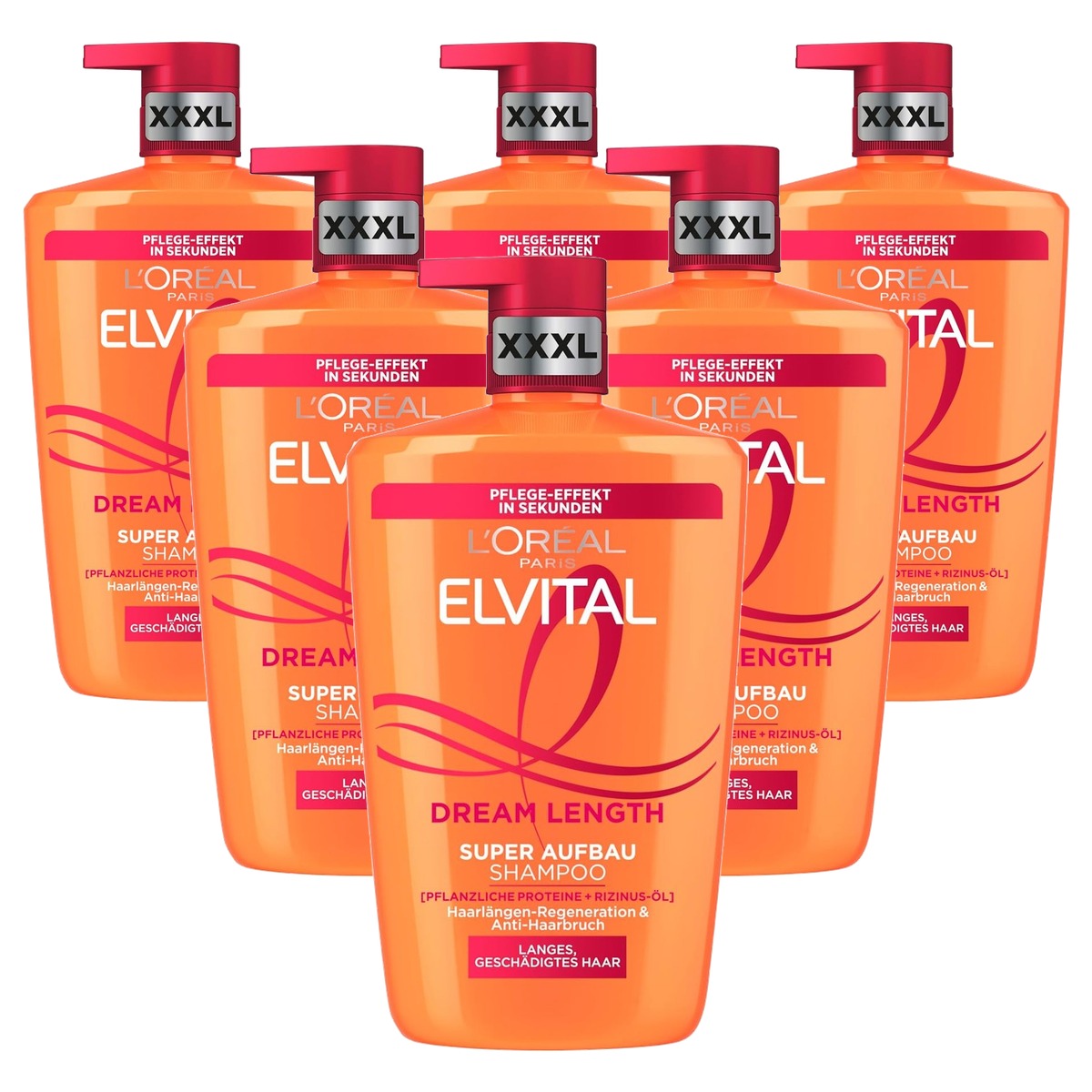 L'Oréal Paris Elvital Dream Length Shampoo 6 x 1000 ml - Voordeelverpakking
