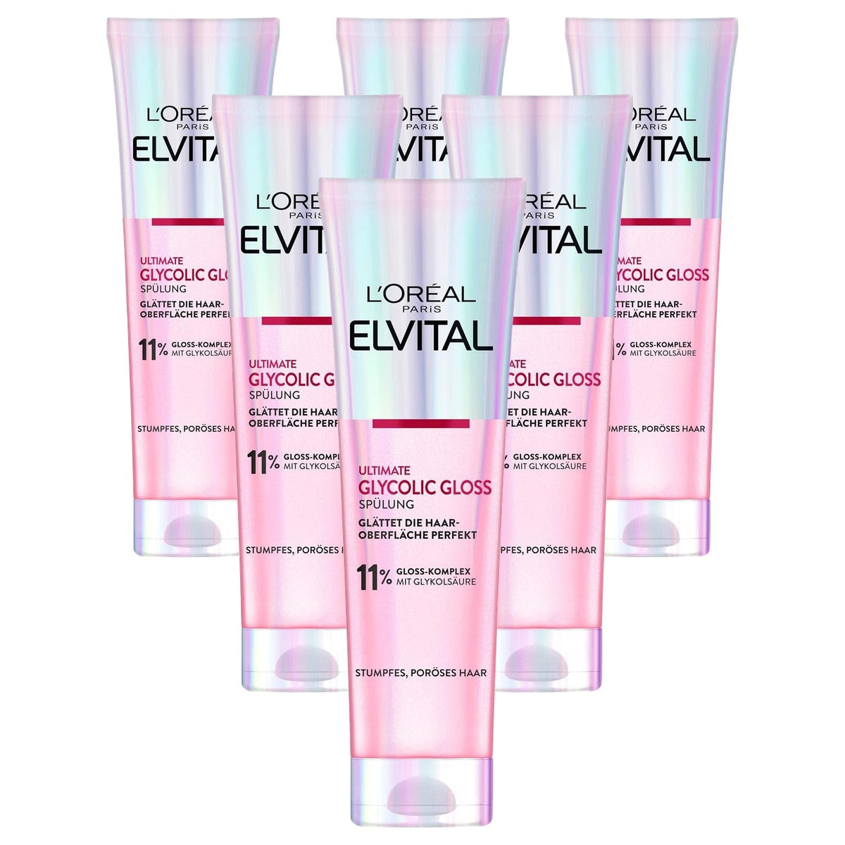 L'Oréal Paris Elvital Glycolic Gloss Conditioner 6 x 150 ml - Voordeelverpakking