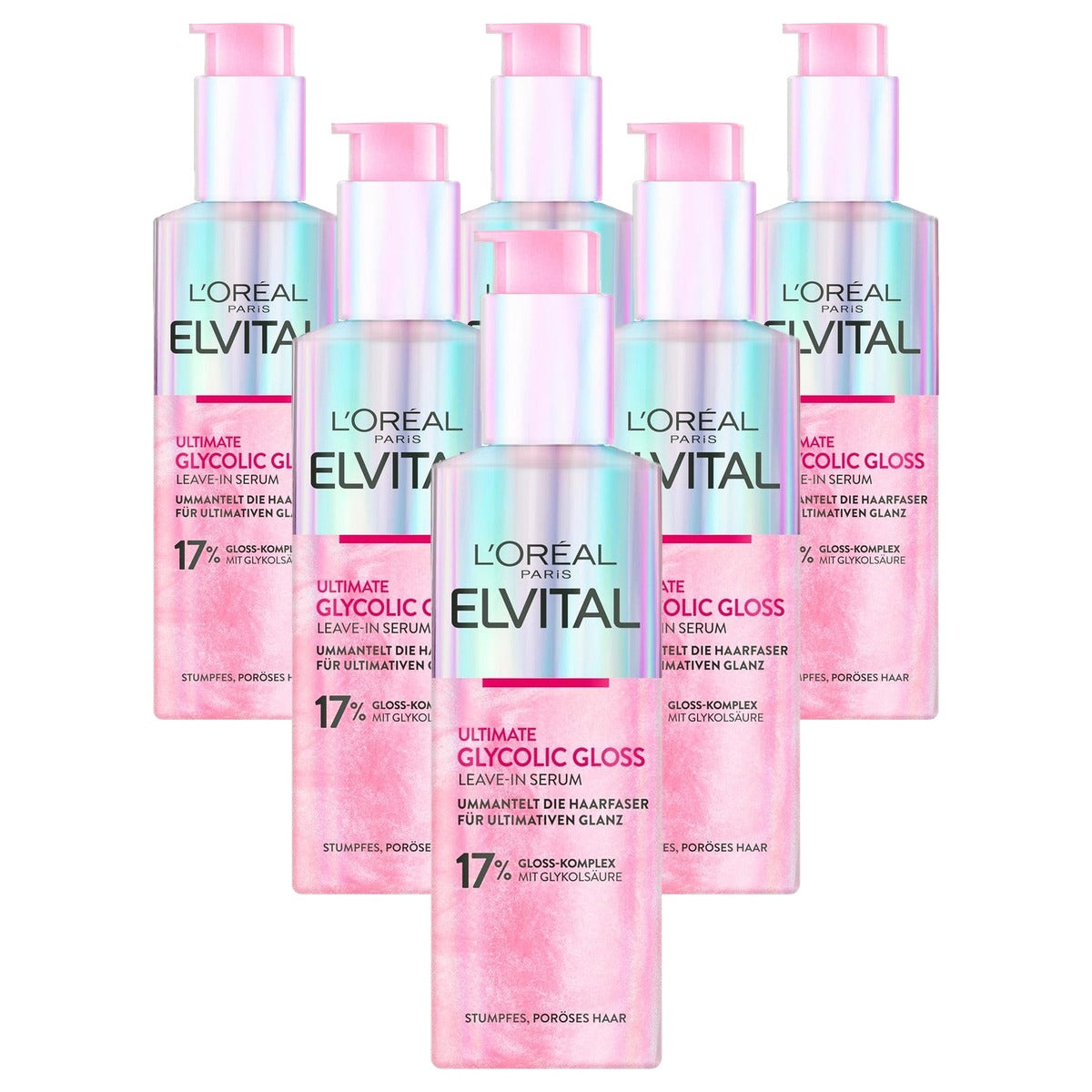 L'Oreal Paris Elvital Glycolic Gloss Serum 6 x 150 ml - Voordeelverpakking