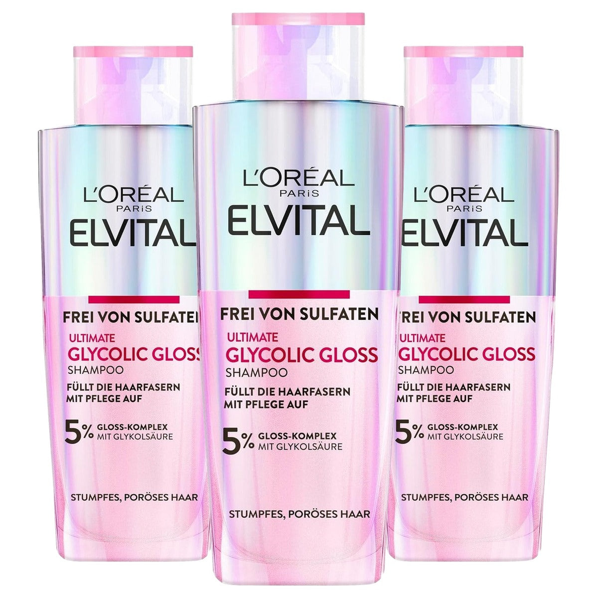 L'Oreal Paris Elvital Glycolic Gloss Shampoo 200 ml - 3 stuks