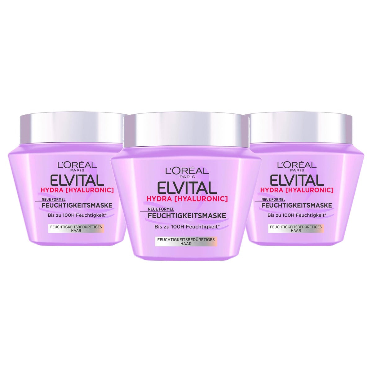 L'Oréal Paris Elvital Hydra Hyaluronic vochtmasker 3 x 300 ml - Voordeelverpakking