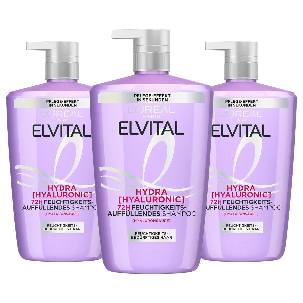L'Oreal Paris Elvital Hydra Hyaluronic Shampoo 3 x 1000 ml - Voordeelverpakking