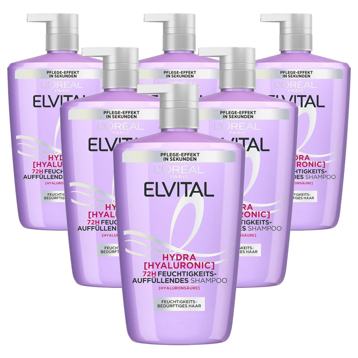 L'Oreal Paris Elvital Hydra Hyaluronic Shampoo 6 x 1000 ml - Voordeelverpakking