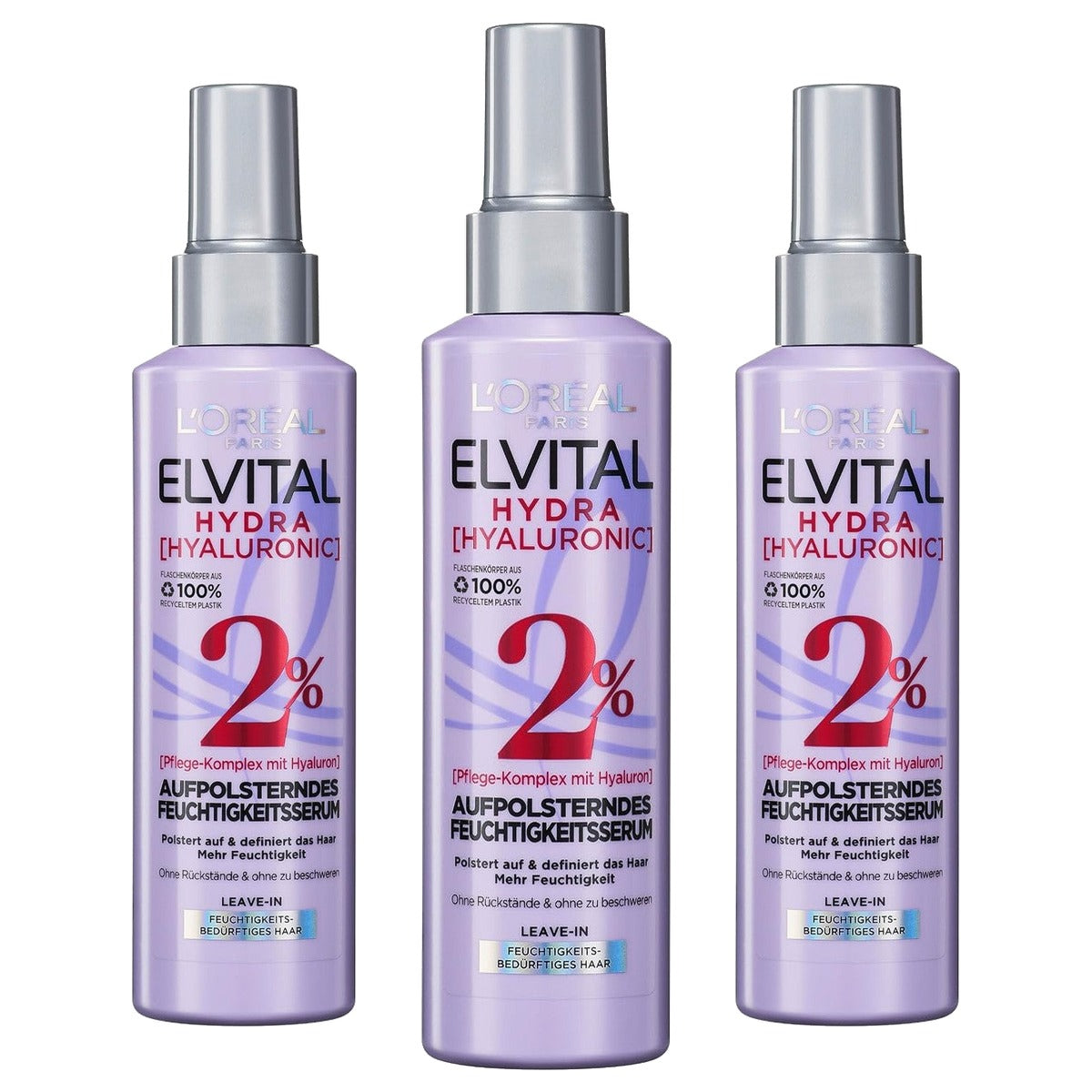 L'Oréal Paris Elvital Hydra Hyaluronic Hydraterende Spray 3 x 150 ml - Voordeelverpakking