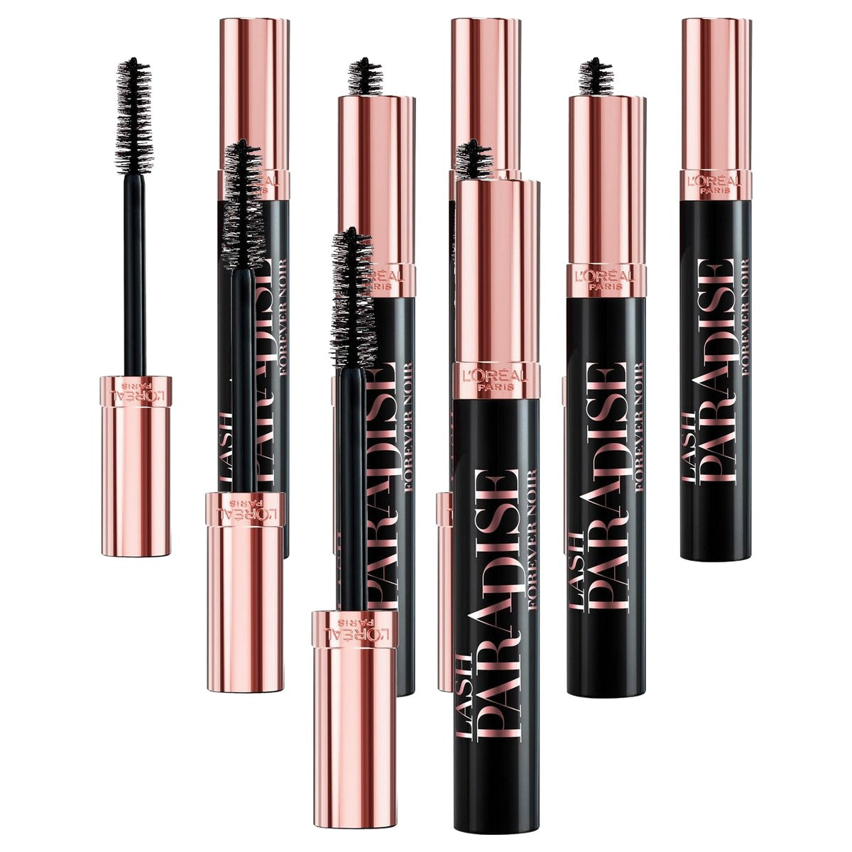 L'Oréal Paris Lash Paradise Forever Noir mascara 6 x 6,4 ml - Voordeelverpakking