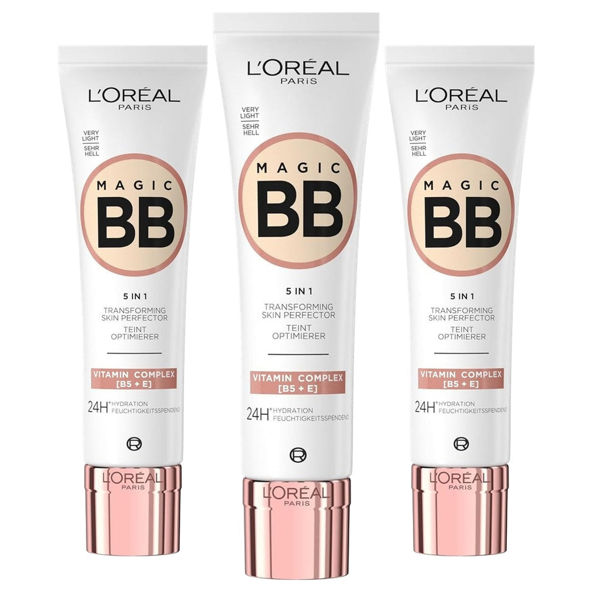 L'Oréal Paris Magic BB Crème 5-in-1 Zeer Licht 01 3 x 30 ml - Voordeelverpakking
