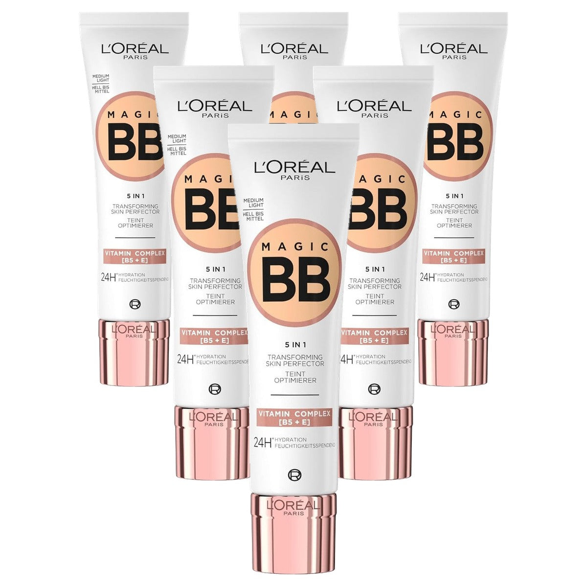 L'Oréal Paris Magic BB Teint Optimizer 03 Medium Light 6 x 30 ml - Voordeelverpakking