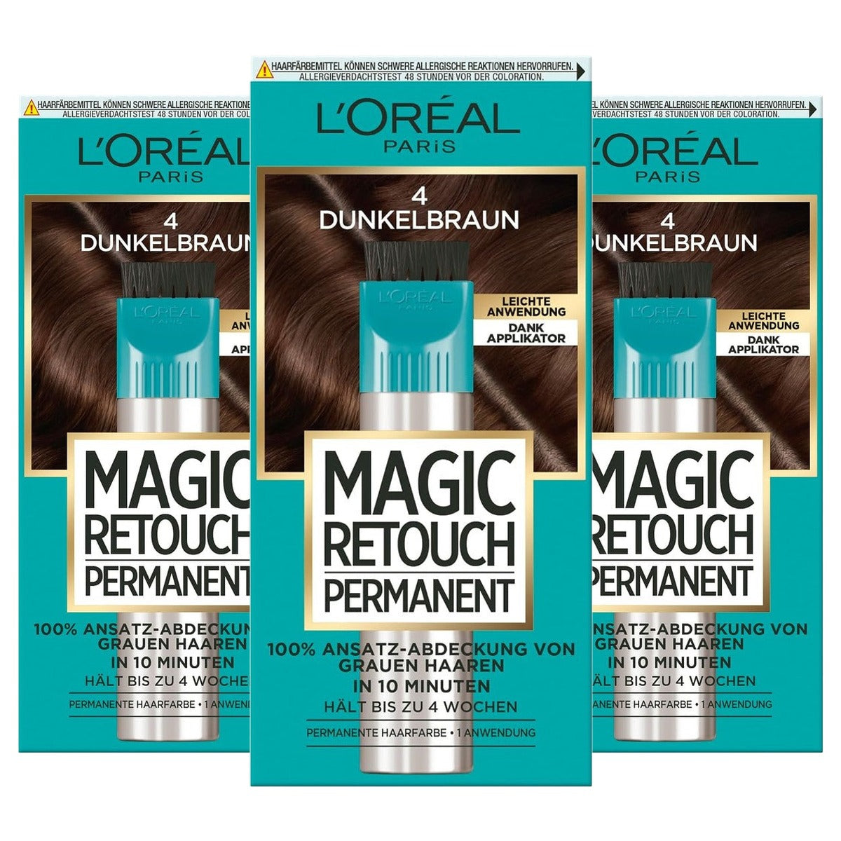 L'Oréal Paris Magic Retouch Permanent nr. 4 donkerbruin - 3-pack