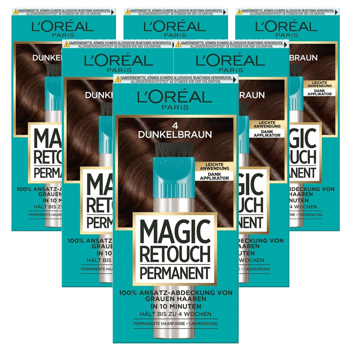 L'Oréal Paris Magic Retouch Permanent nr. 4 donkerbruin - 6-pack