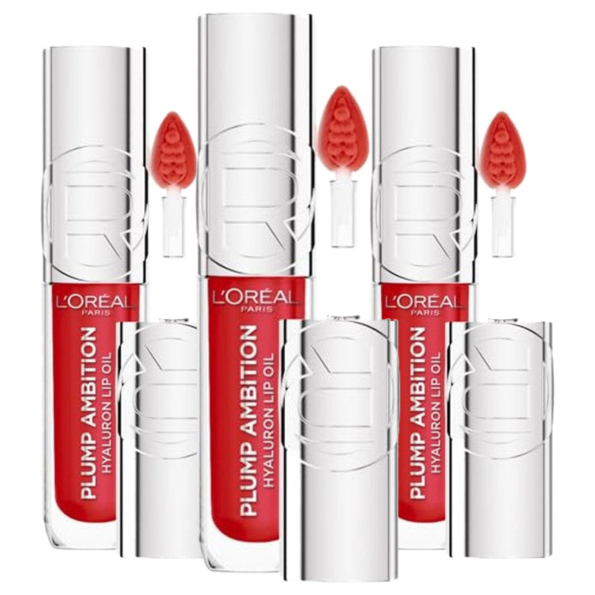 L'Oréal Paris Plump Ambition Lip Oil 380 Rouge in Love 3 x 5 ml - Voordeelverpakking