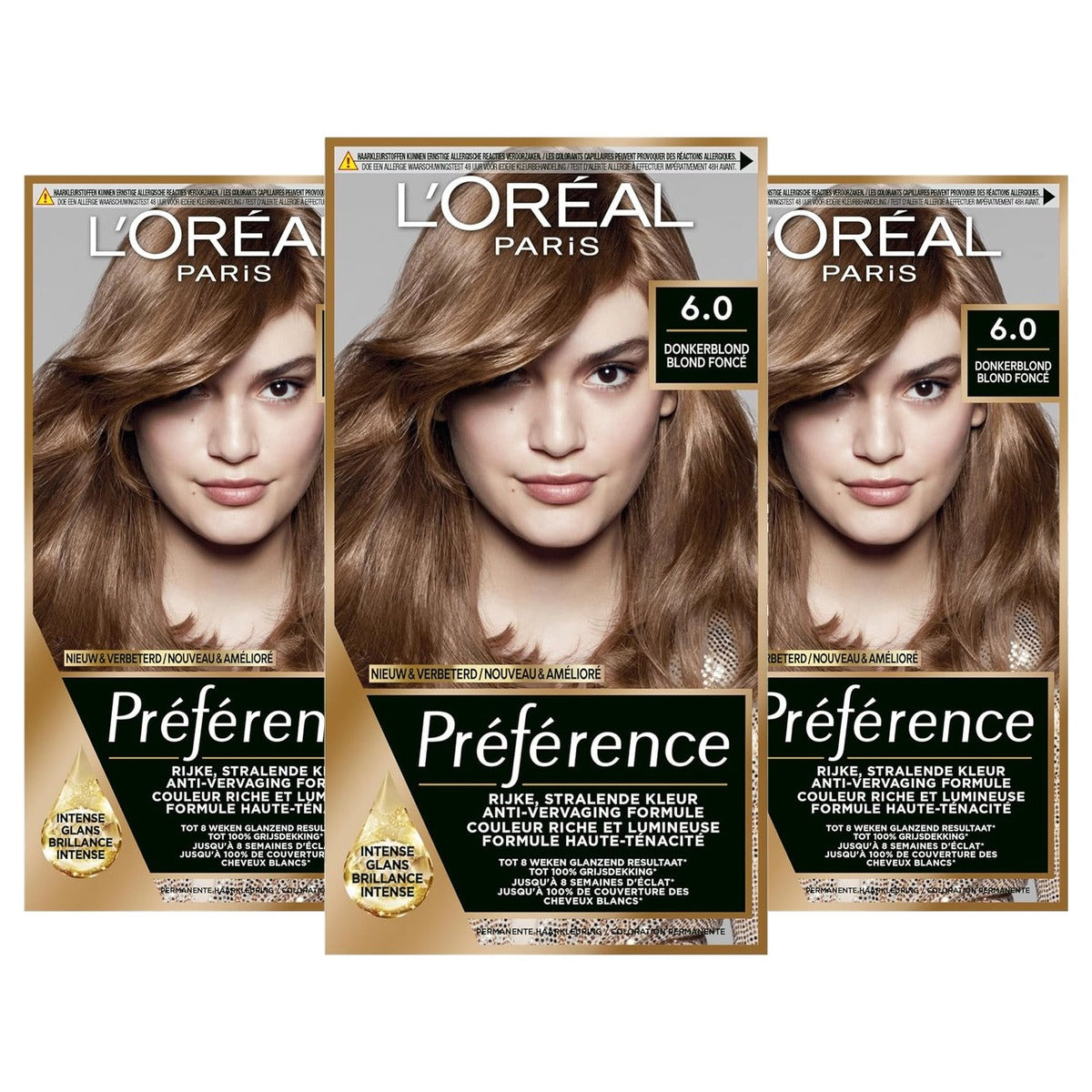 L'Oréal Paris Preference 6.0 Ombrie Donker Blond - 1 set - 3-pack