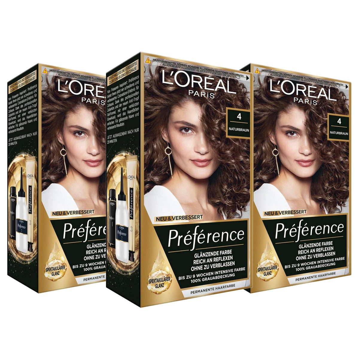 L'Oréal Paris Préférence Haarverf 4 Tahiti Natuurbruin 3x - 3-pack