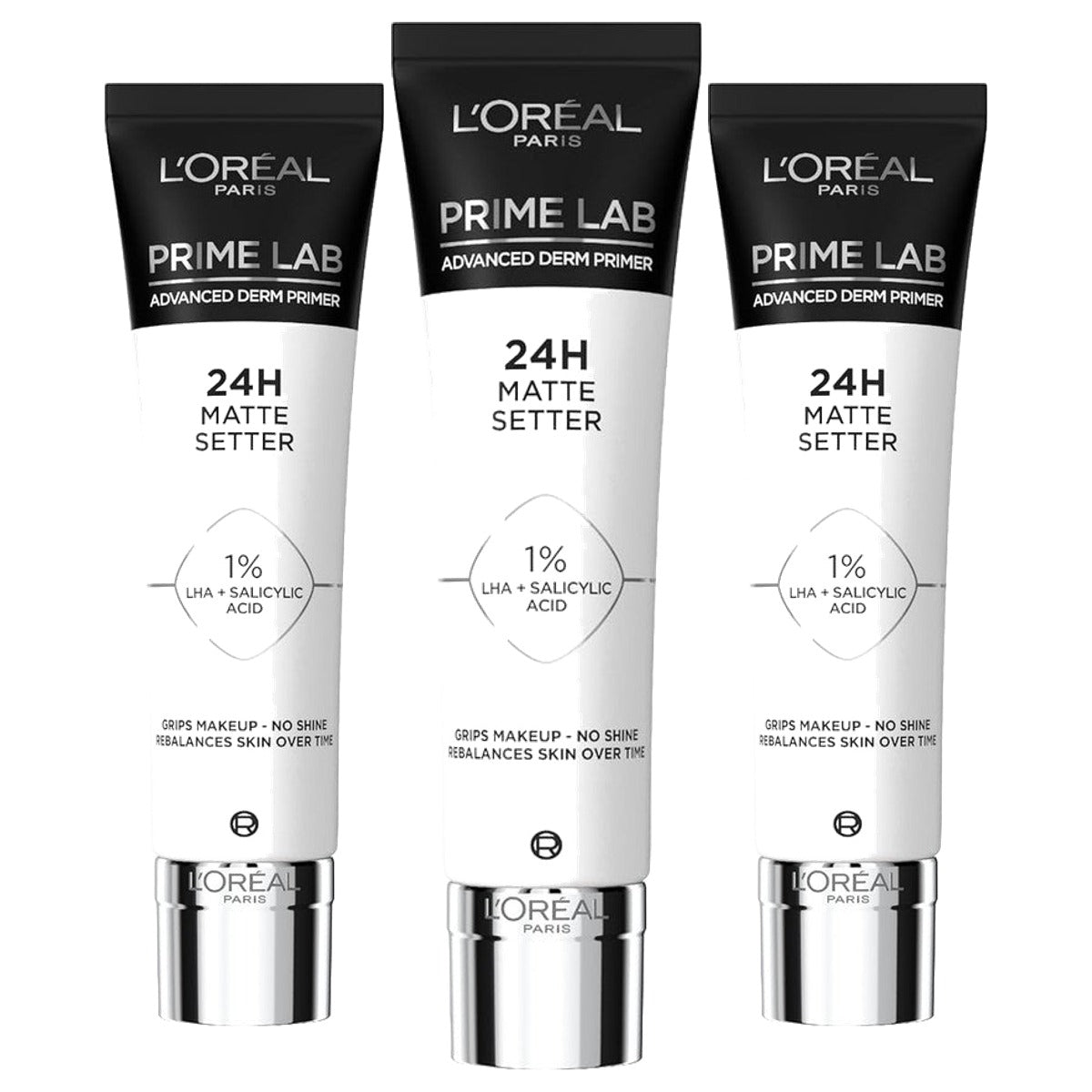 L'Oréal Paris Prime Lab Matte Setter Primer 3 x 30 ml - Voordeelverpakking