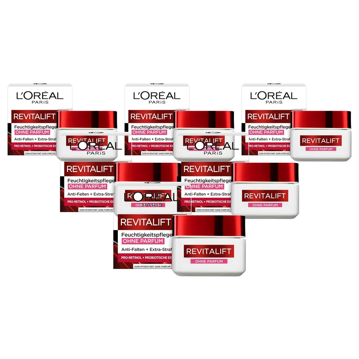 L'Oréal Paris Revitalift Classic Dagcrème zonder parfum 6 x 50 ml - Voordeelverpakking