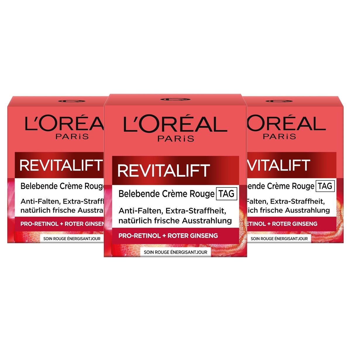 L'Oréal Paris Revitalift Crème Rouge dagverzorging 3 x 50 ml - Voordeelverpakking