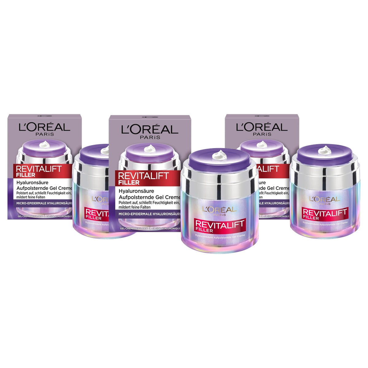 L'Oréal Paris Revitalift Filler gelcrème 3 x 50 ml - Voordeelverpakking