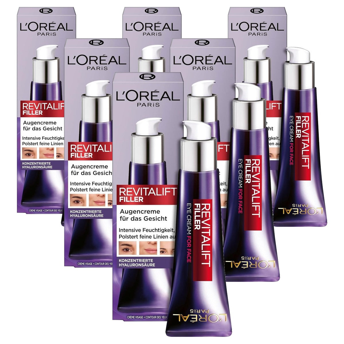 L'Oreal Paris Revitalift Filler Oogverzorging 6 x 30 ml - Voordeelverpakking