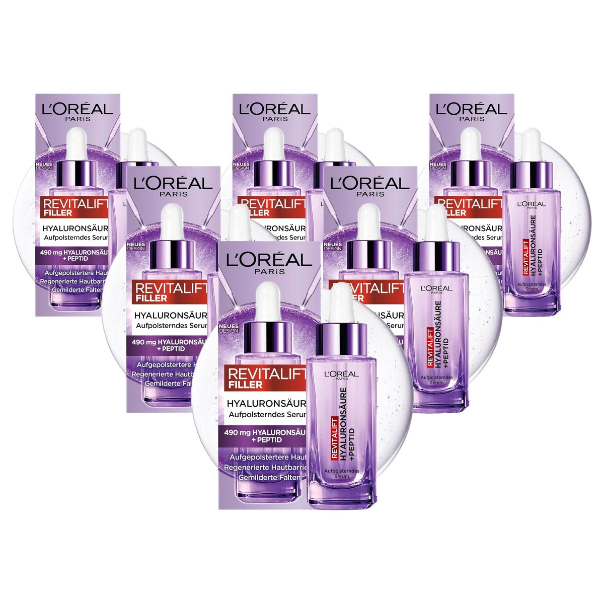 L'Oréal Paris Revitalift Filler Serum 6 x 30 ml - Voordeelverpakking