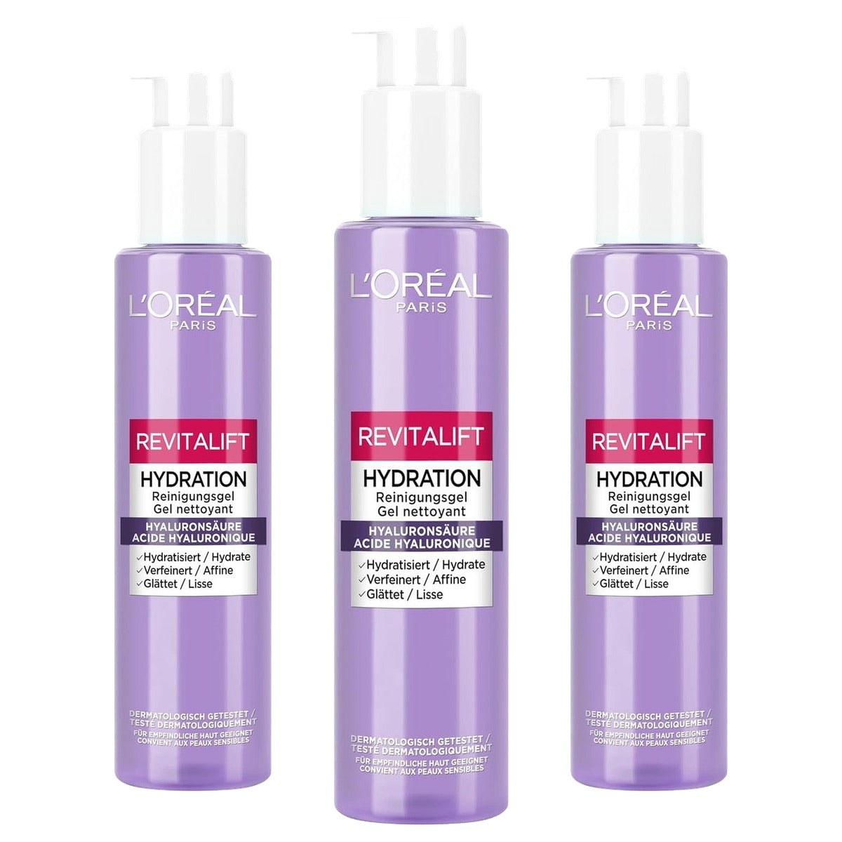 L'Oréal Paris Revitalift Hydration Cleansing Gel 3 x 150 ml - Voordeelverpakking