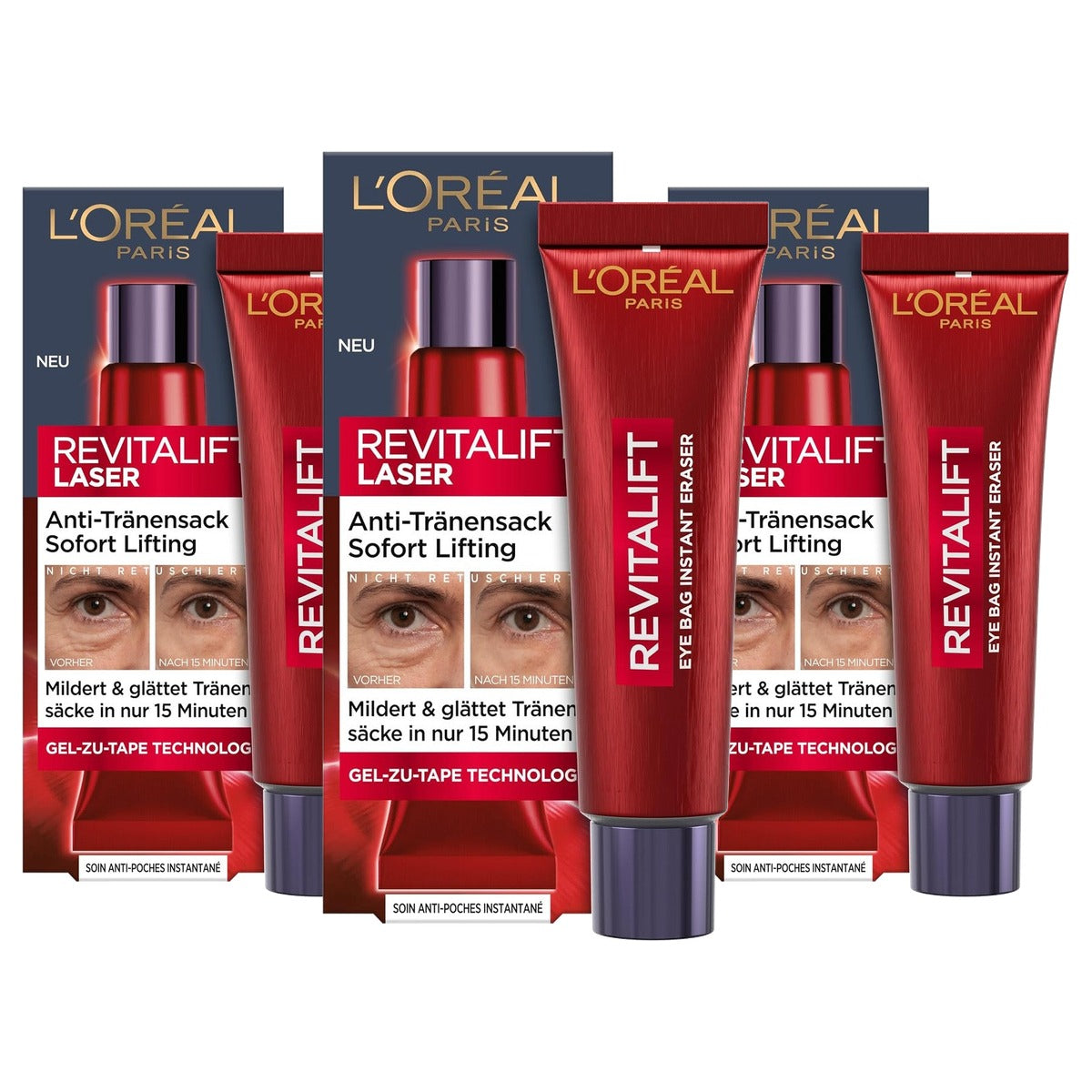 L'Oréal Paris Revitalift Laser Anti-Eye Bag 3 x 15 ml - Voordeelverpakking