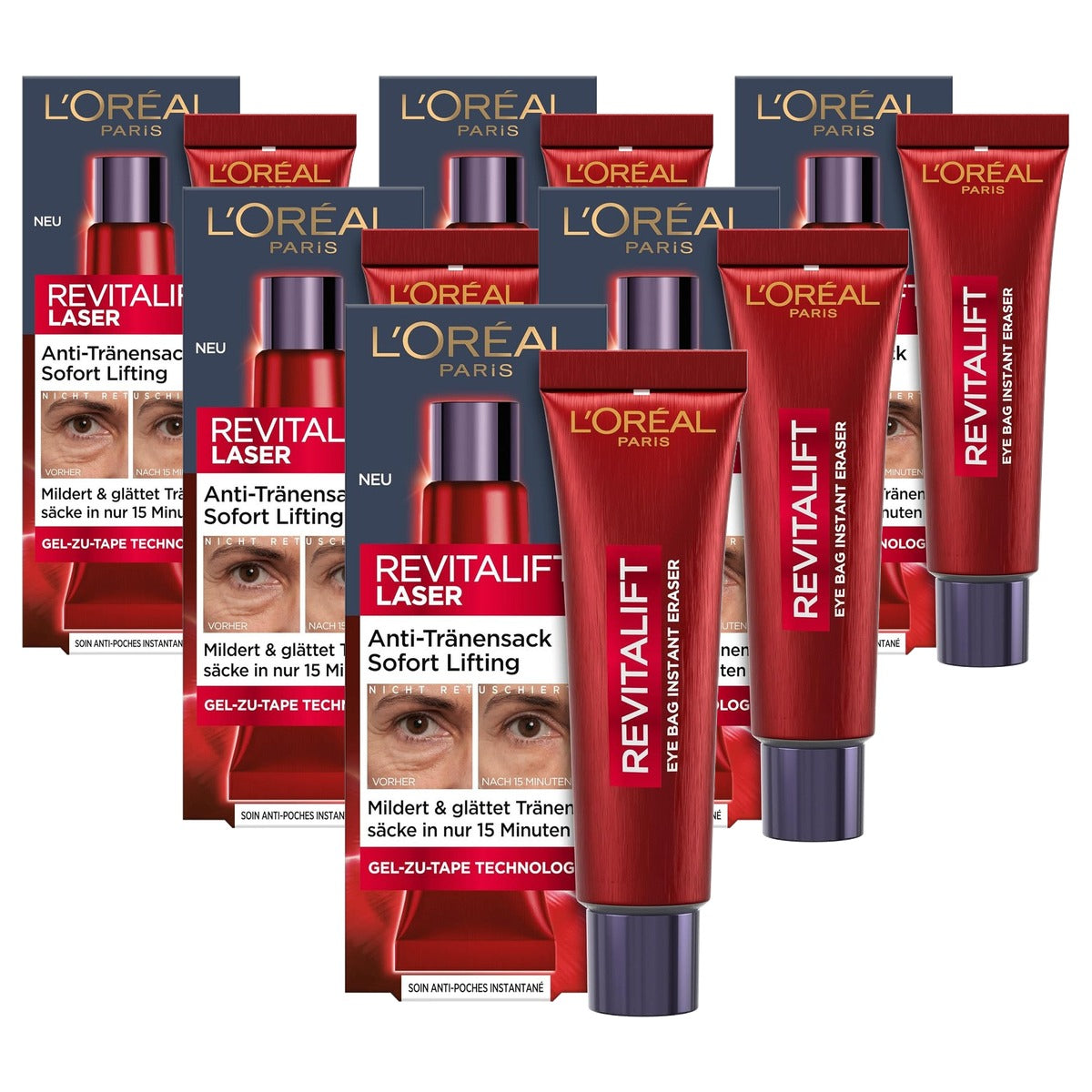 L'Oréal Paris Revitalift Laser Anti-Eye Bag 6 x 15 ml - Voordeelverpakking