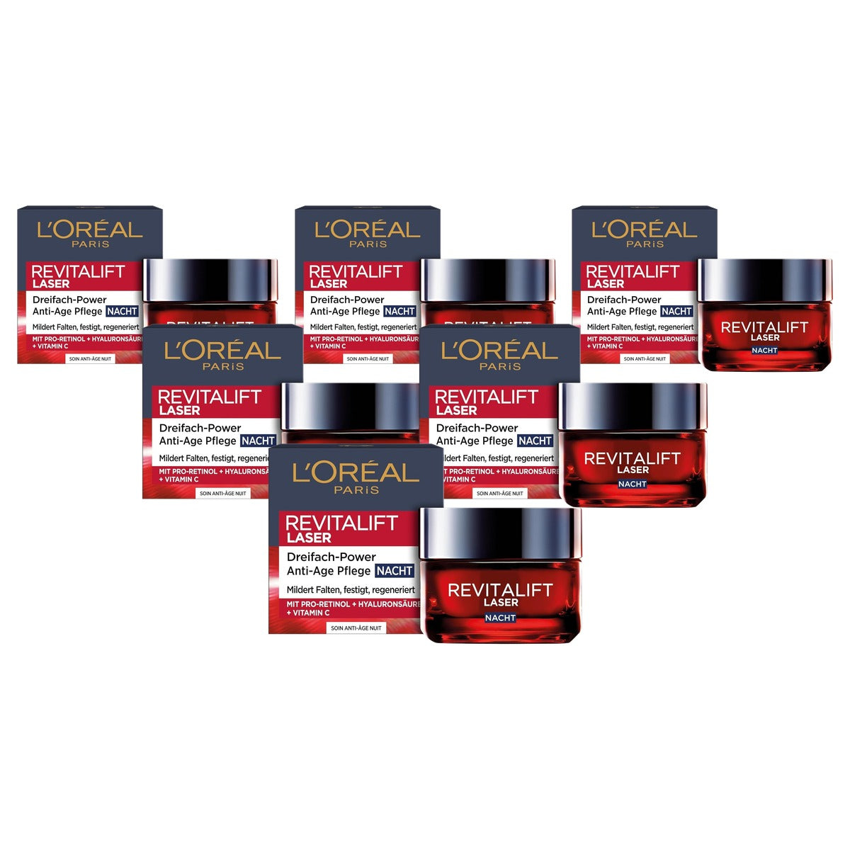 L'Oréal Paris Revitalift Laser anti-aging nachtcrème 6 x 50 ml - Voordeelverpakking
