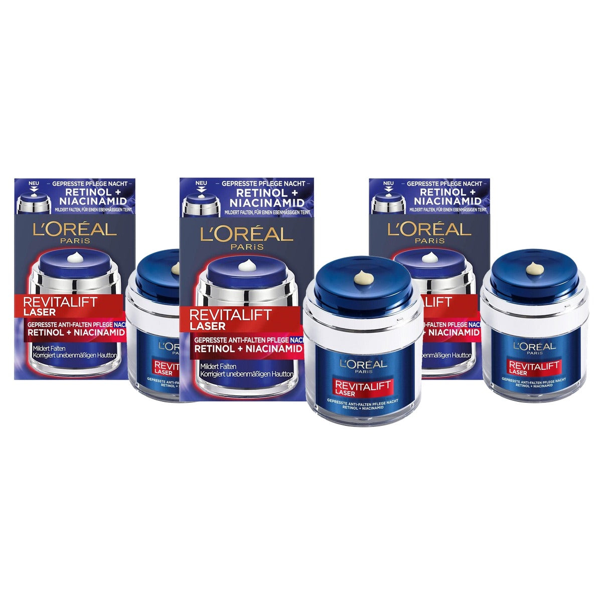 L'Oréal Paris RevitaLift Laser X3 Nachtverzorging 3 x 50 ml - Voordeelverpakking