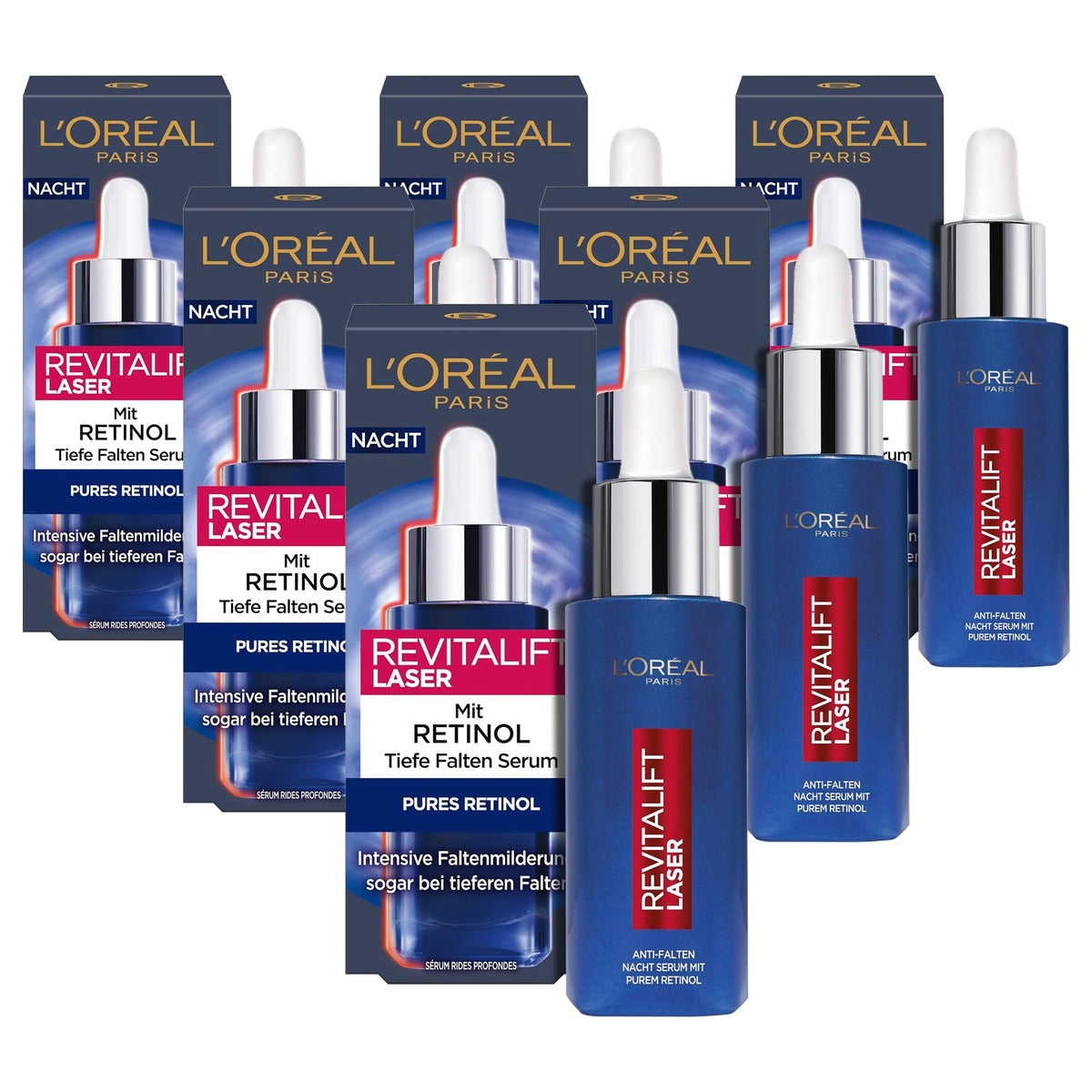 L'Oréal Paris Revitalift Laser X3 Retinol Serum 6 x 30 ml - Voordeelverpakking