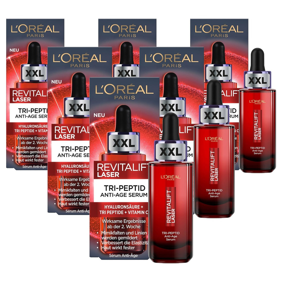 L'Oréal Paris Revitalift Laser XL Tri-Peptide Serum 6 x 50 ml - Voordeelverpakking