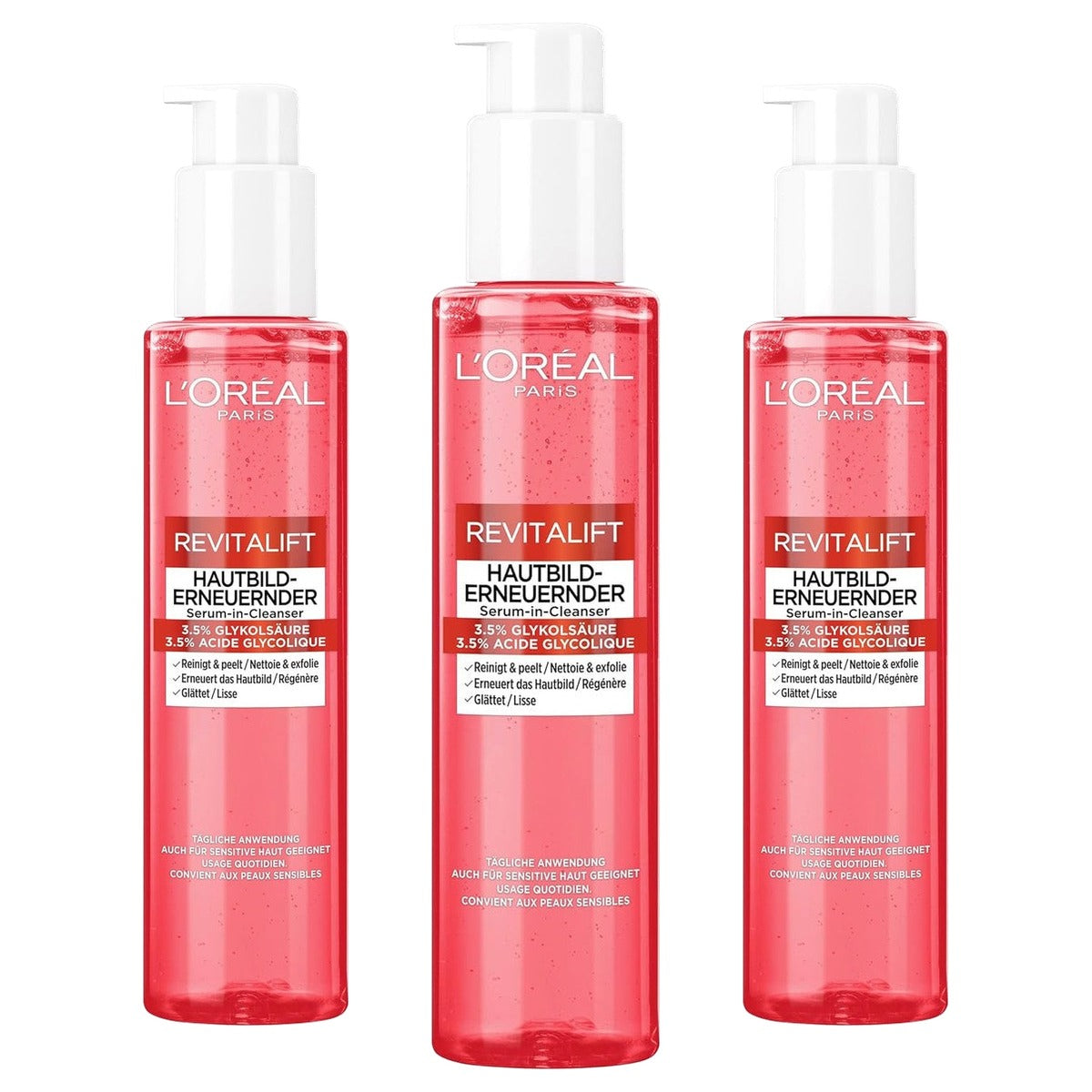 L'Oréal Paris Revitalift Serum in Cleanser 3 x 150 ml - Voordeelverpakking