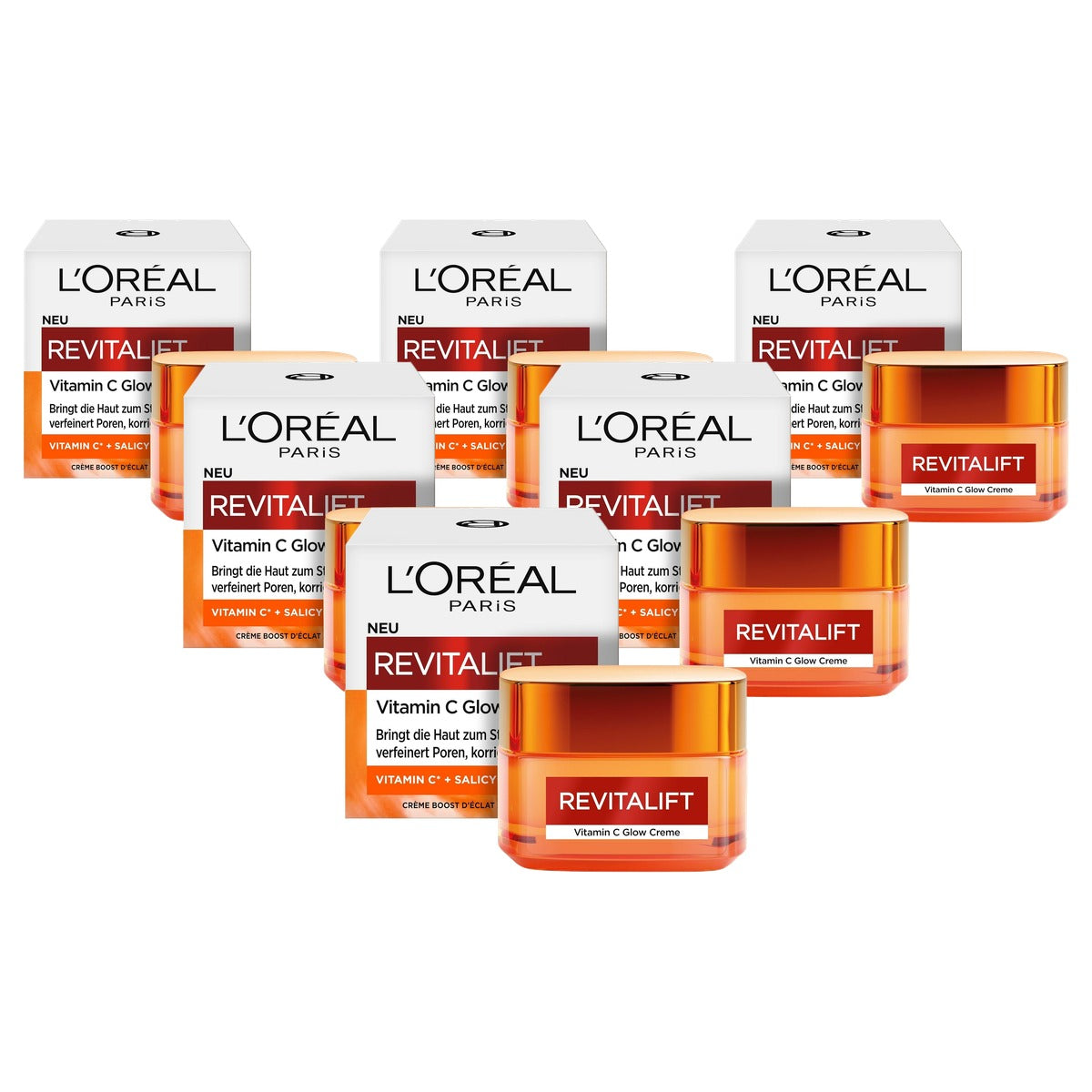 L'Oréal Paris Revitalift Vitamine C Glow Cream 6 x 50 ml - Voordeelverpakking