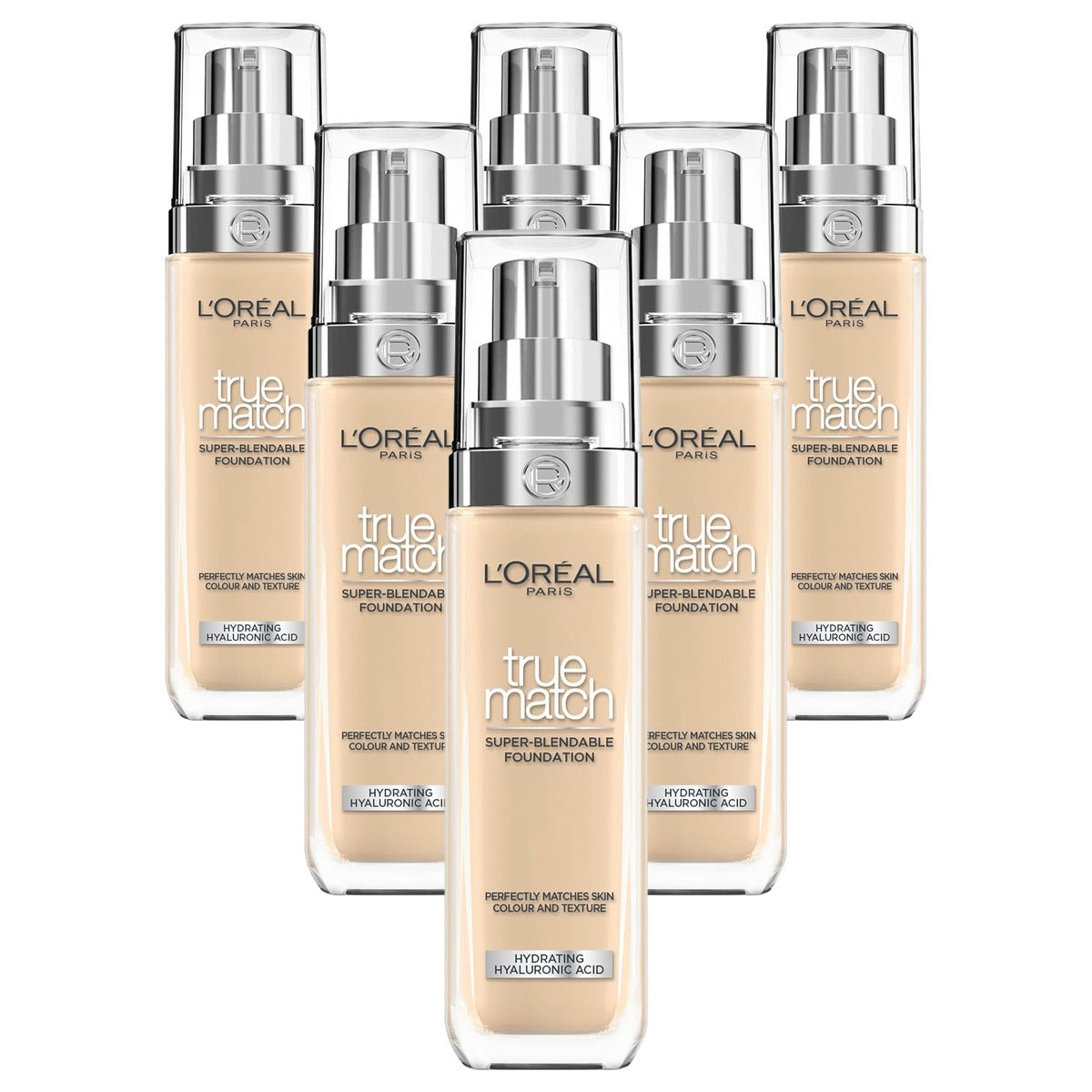 L'Oréal Paris True Match Foundation 2.N neutraal licht 6 x 30 ml - Voordeelverpakking