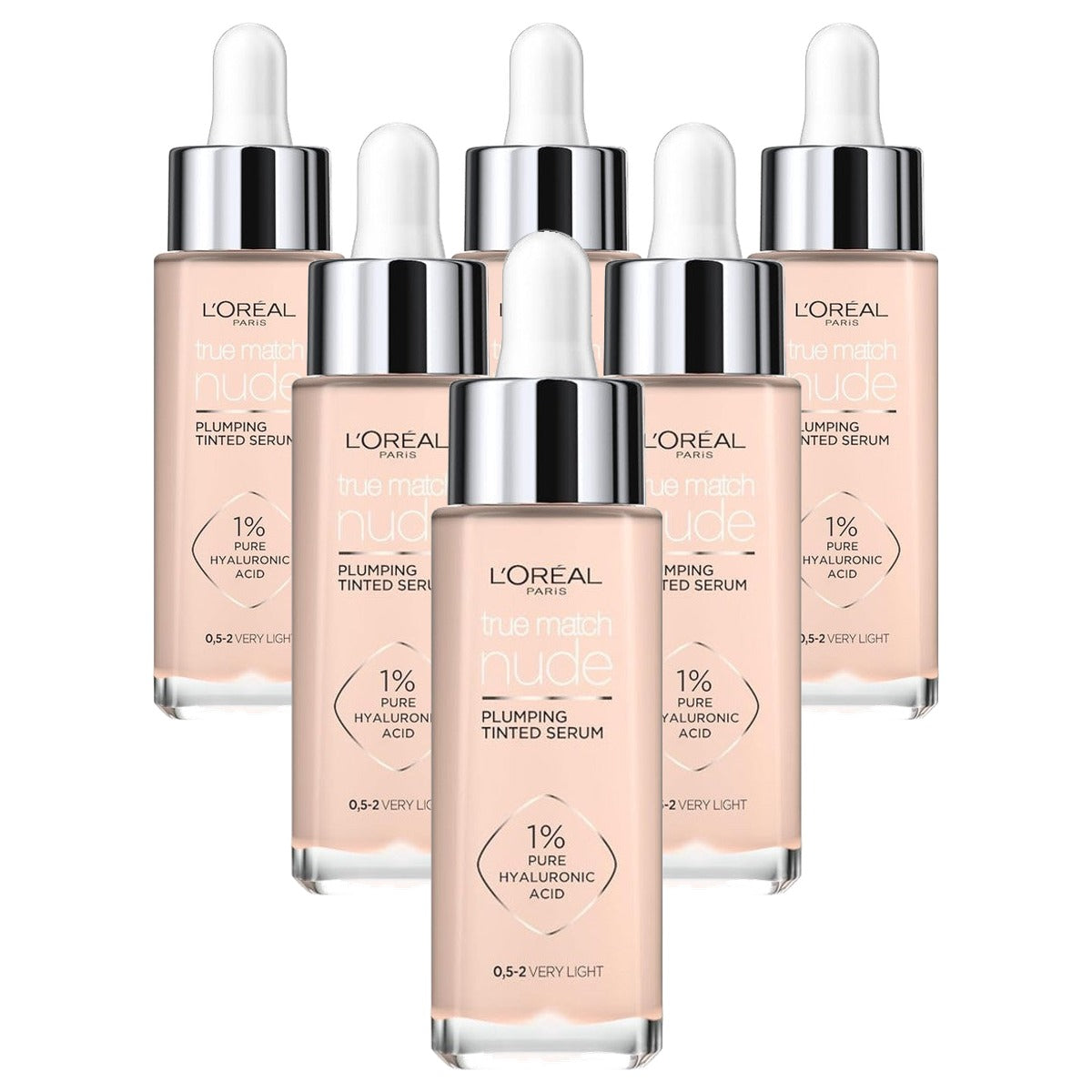 L'Oreal Paris True Match Nude Plumping Tinted Serum Very Light 0.5-2 - 6-pack