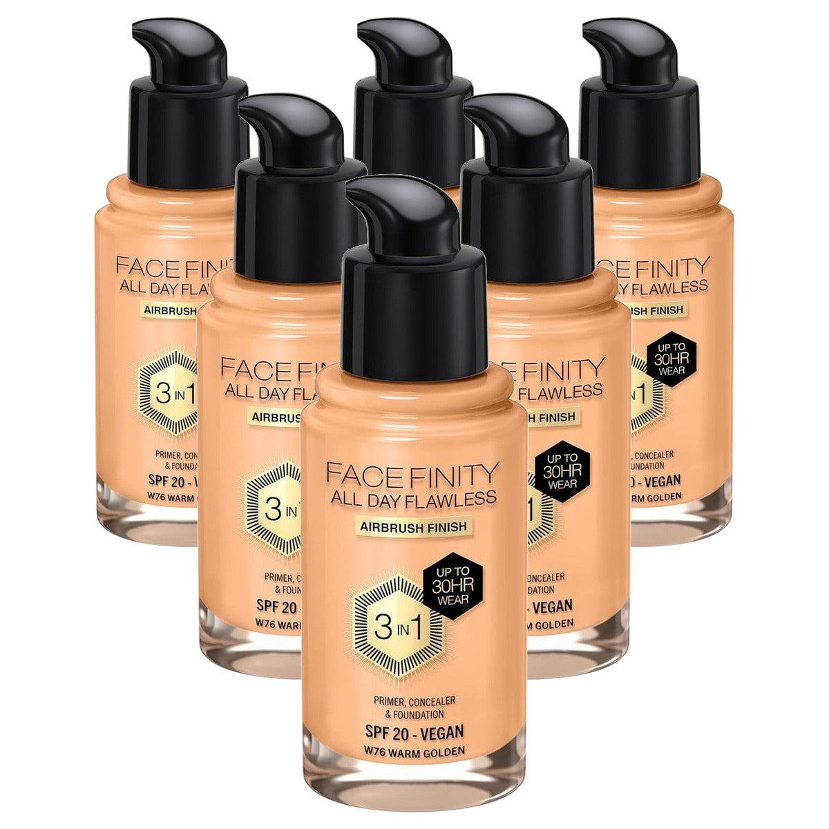 Max Factor Facefinity 3-in-1 Foundation SPF 20 Warm Gold 30ml - 6 stuks