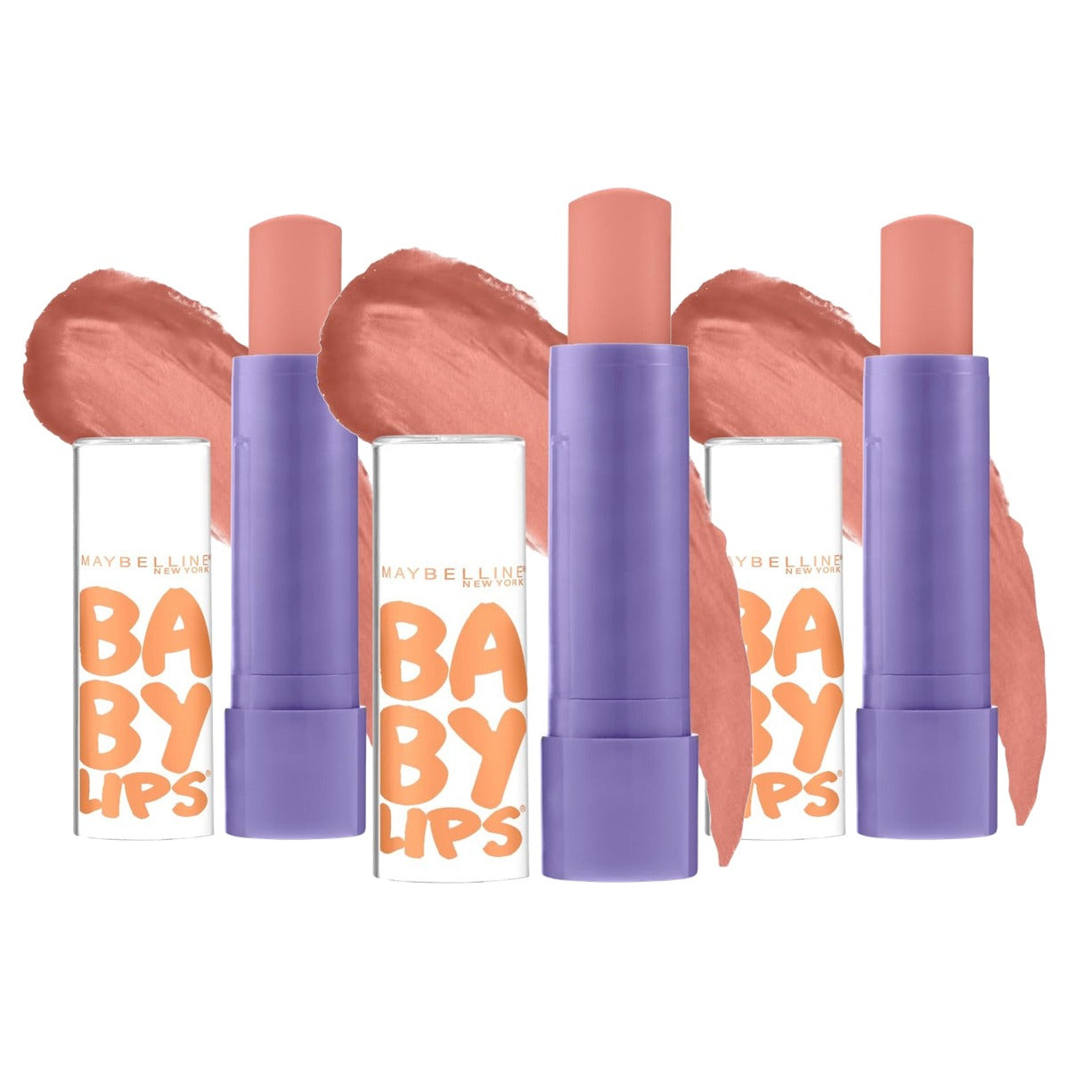 MAYBELLINE Baby Lips Peach Kiss lippenbalsem 4,8 g - 3 stuks