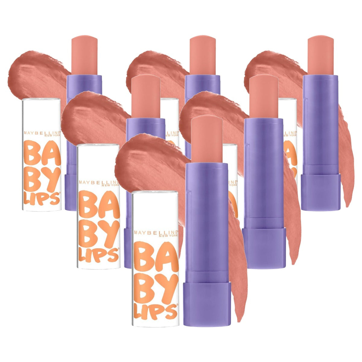 MAYBELLINE Baby Lips Peach Kiss lippenbalsem 4,8 g - 6 stuks