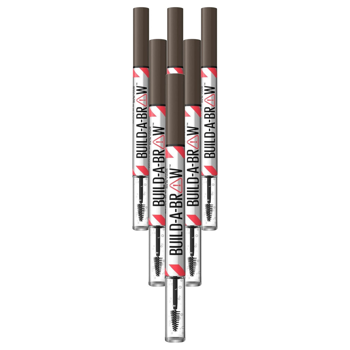 MAYBELLINE Build-A-Brow Black Brown wenkbrauwstift, 1 stuk, 6 stuks