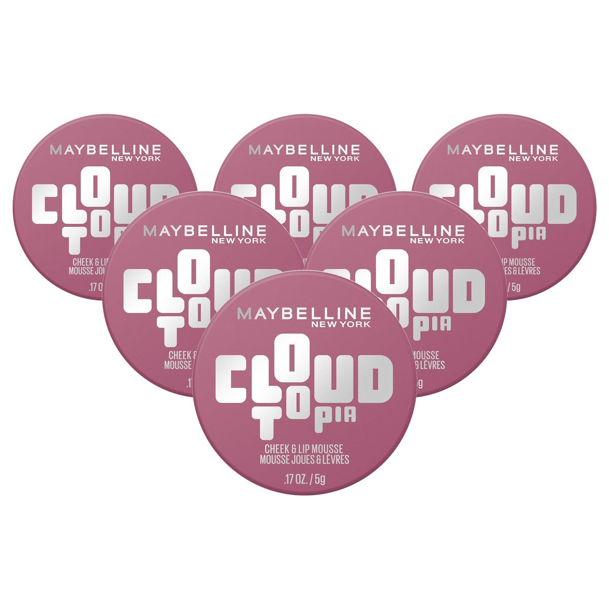 MAYBELLINE Cloudtopia Wang- & Lippen Mousse 5 g - 6 stuks
