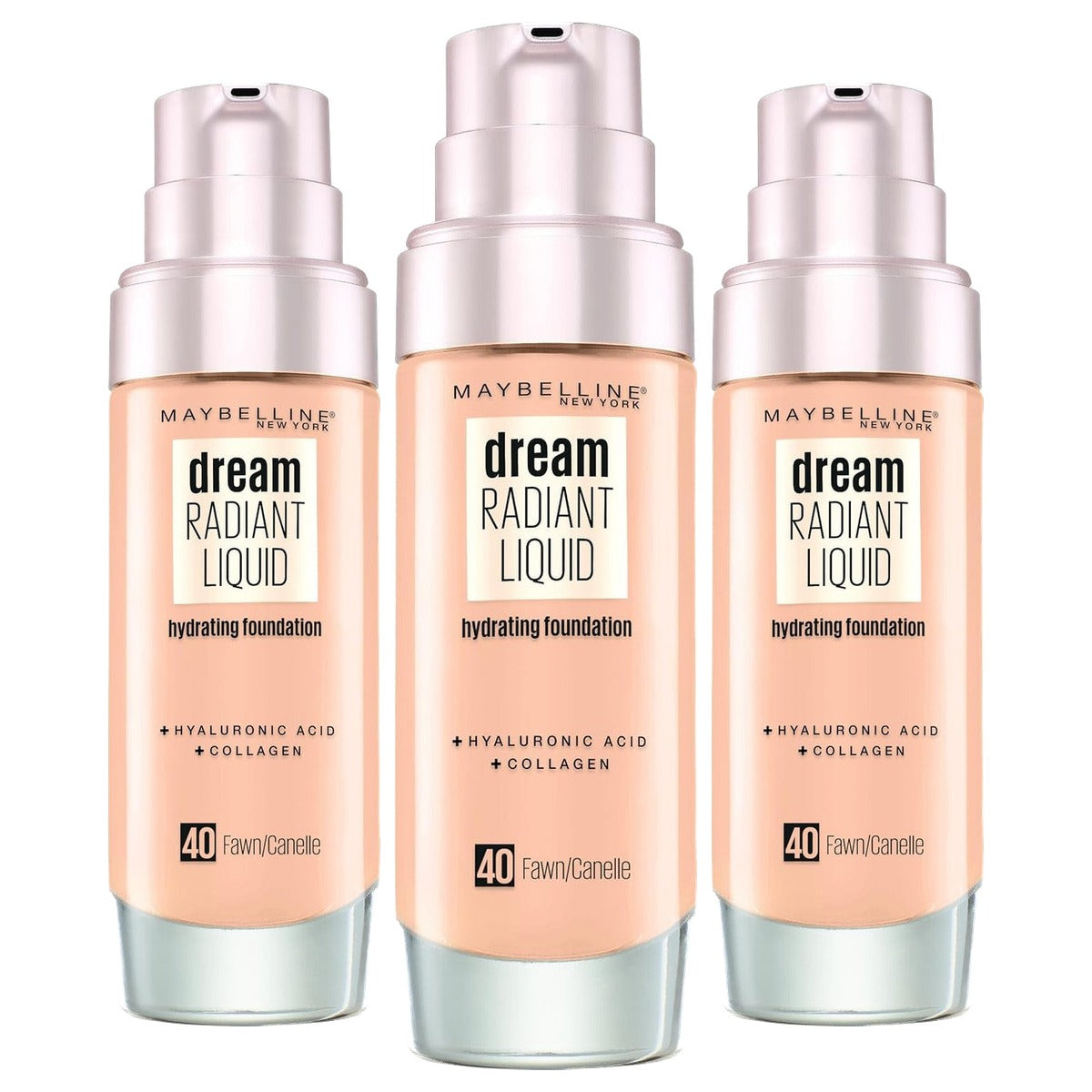 MAYBELLINE Dream Radiant Liquid Make-Up 40 Fawn 30 ml - 3 stuks