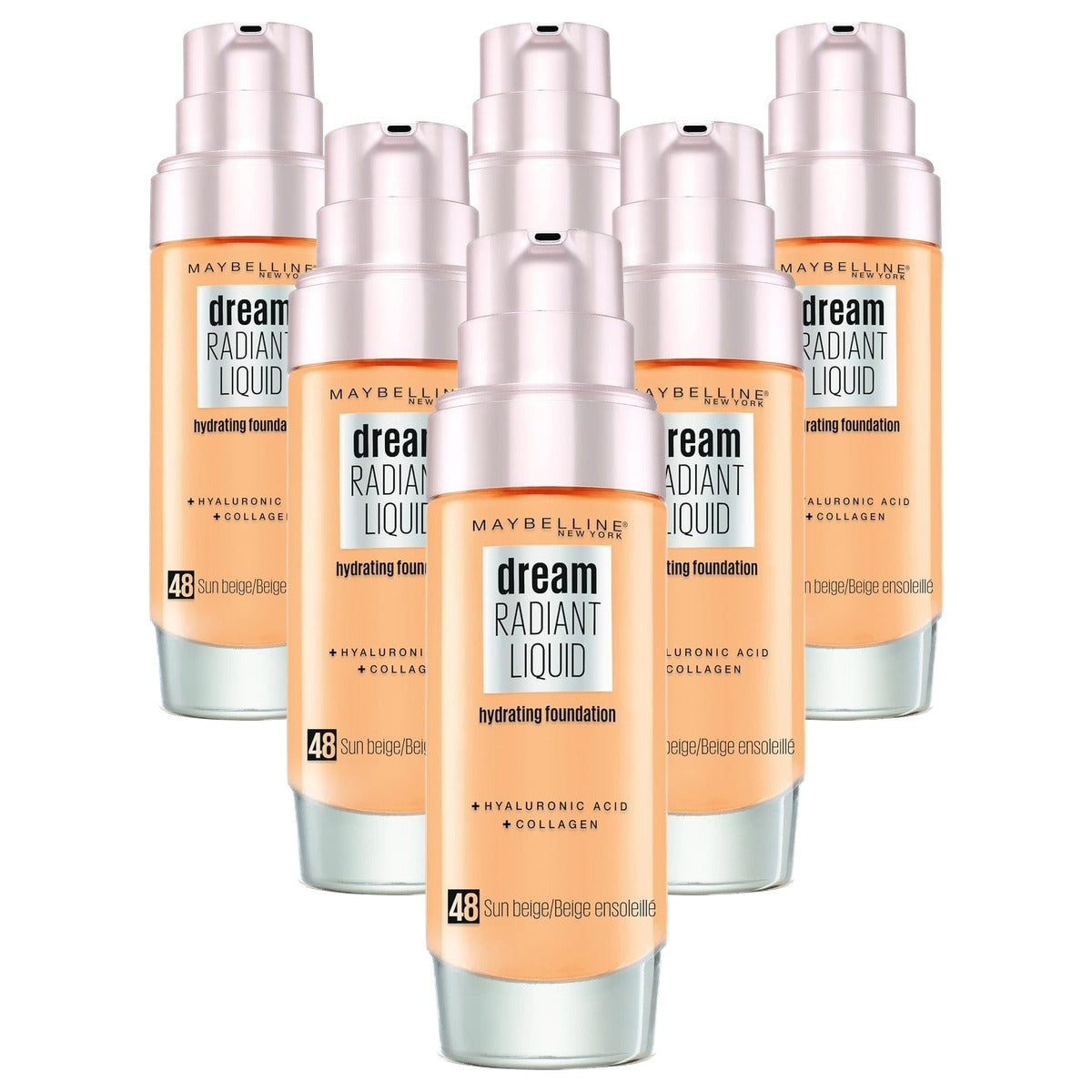 MAYBELLINE Dream Radiant Liquid Make-up 48 Sun Beige 30 ml - 6 stuks