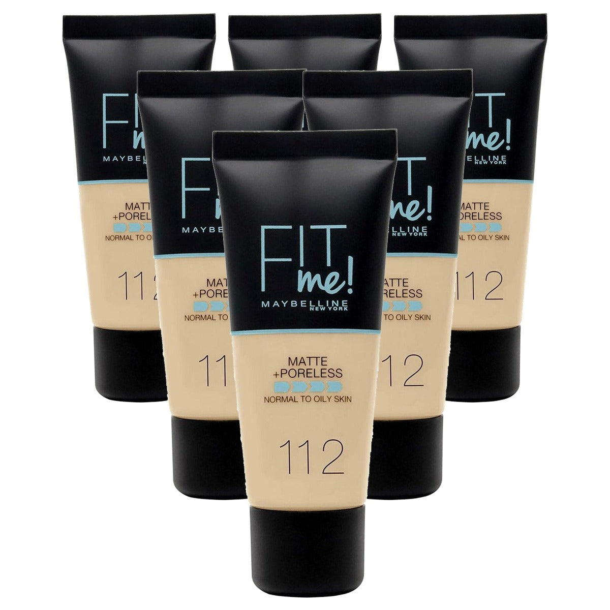 MAYBELLINE Fit Me Foundation Mat 112 Soft Beige 30 ml - 6 stuks