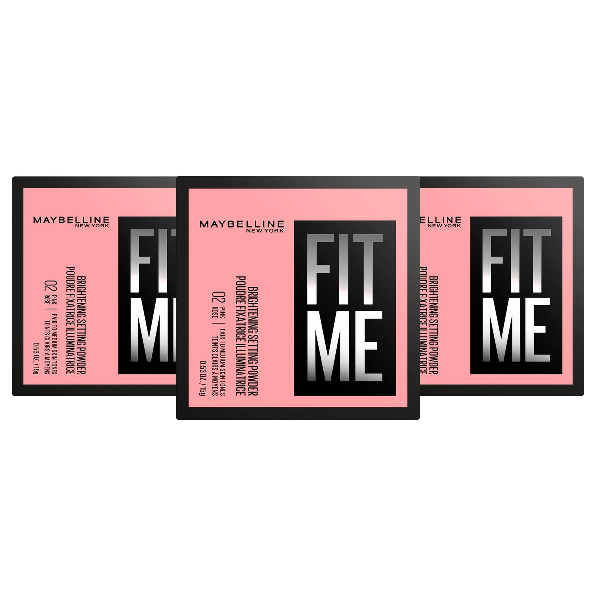 MAYBELLINE Fit Me Loose Setting Powder nr. 02 roze 15 g - 3 stuks