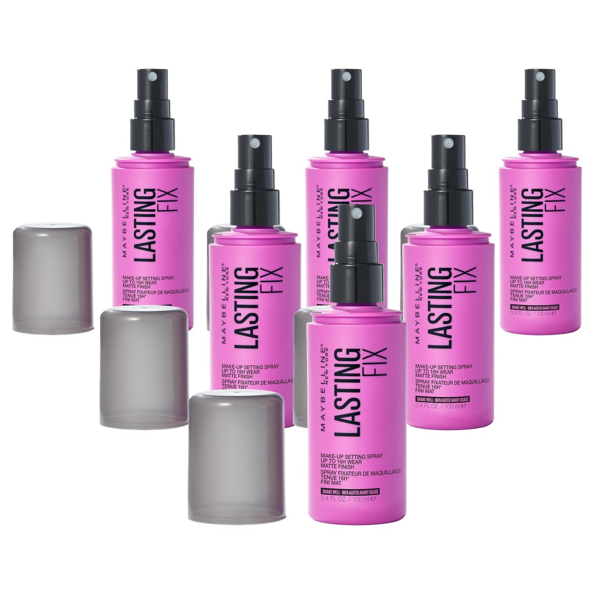 MAYBELLINE Lasting Fix Spray Transparant Vanille 100 ml - 6 stuks