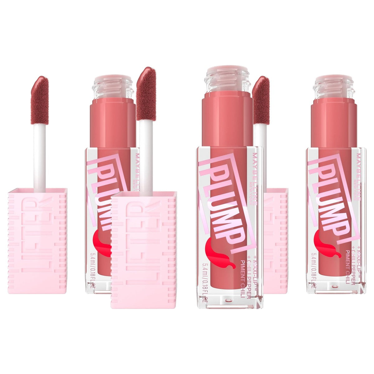 MAYBELLINE Lifter Plump 005 Peach Feaver 5,4 ml - 3 stuks