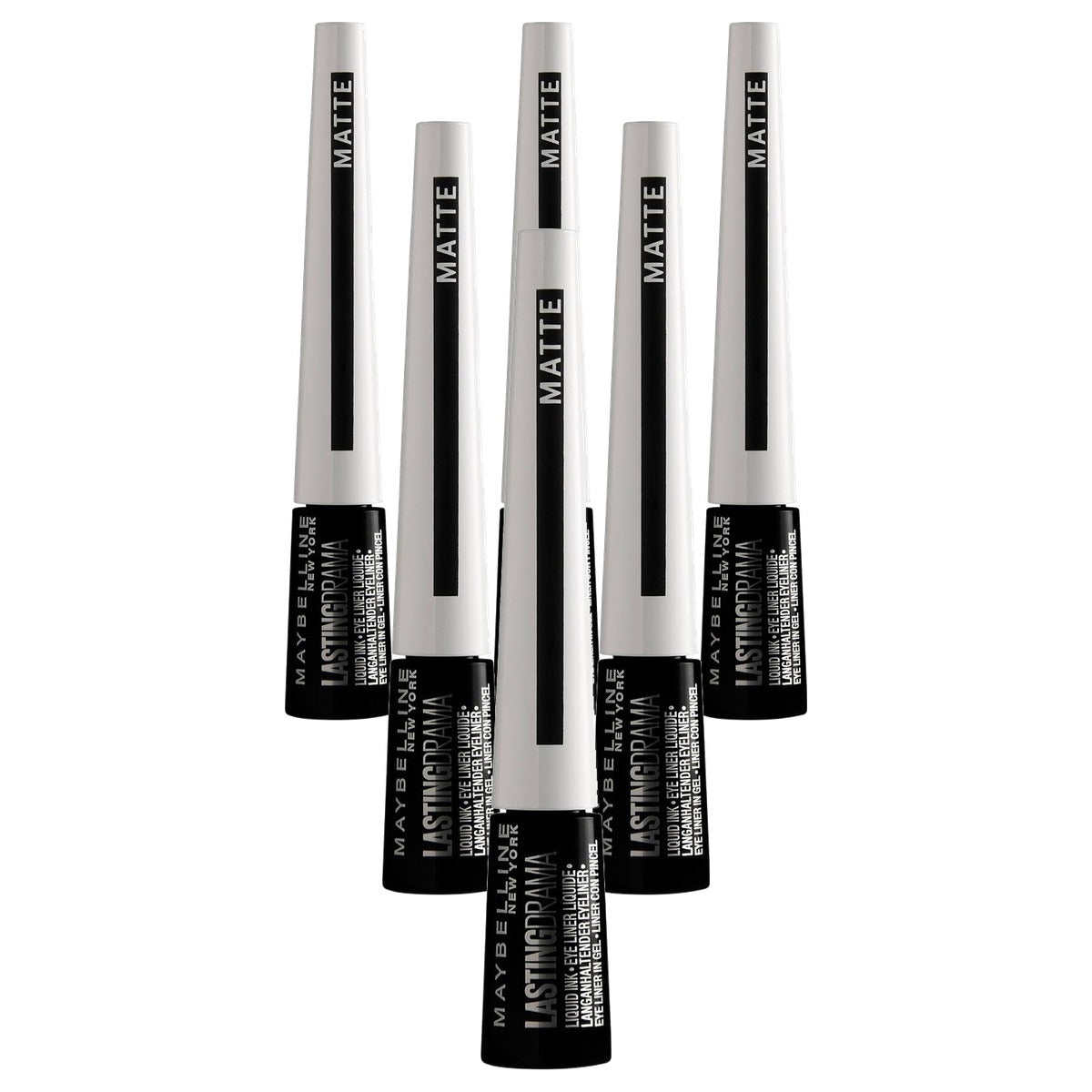 MAYBELLINE Master Ink Matte Black eyeliner 1 x 3 g - 6 stuks